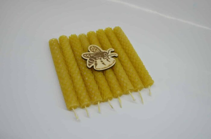 8.gab tītas bišu vaska sveces 13 cm x 1.3 cm - Image 4