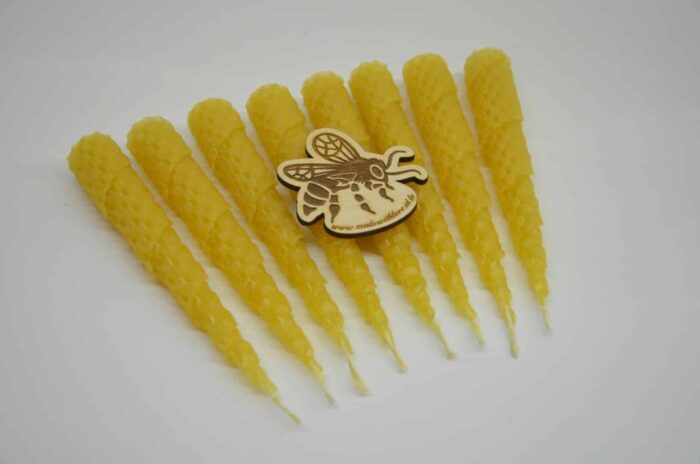 4.gab tītas bišu vaska sveces 10 cm x 2.5 cm (Ziemassvētku eglītes) - Image 8