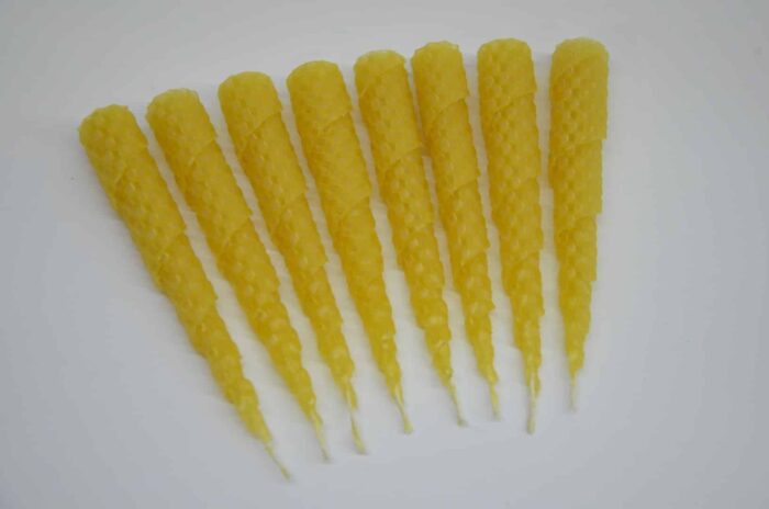 4.gab tītas bišu vaska sveces 10 cm x 2.5 cm (Ziemassvētku eglītes) - Image 6