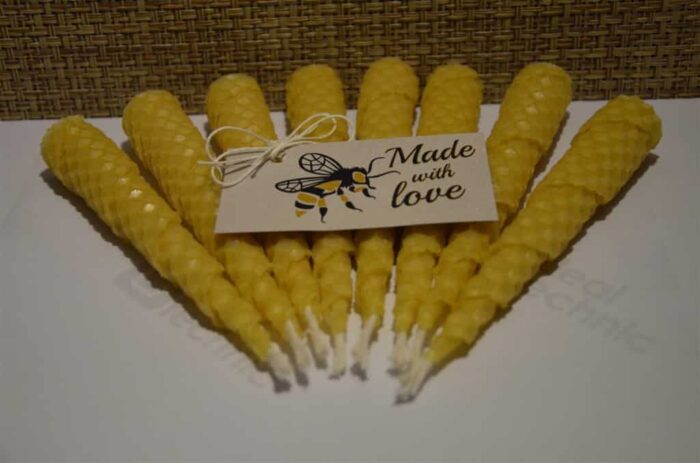 8.gab tītas bišu vaska sveces 13 cm x 2 cm - Image 2