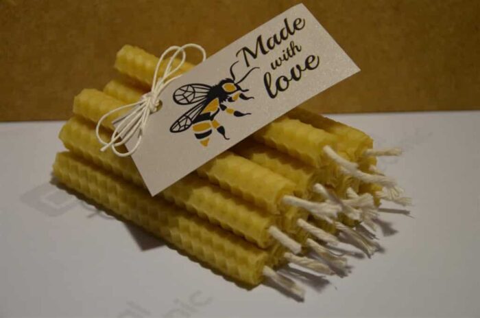 16.gab tītas bišu vaska sveces 10 cm x 1.2 cm - Image 3