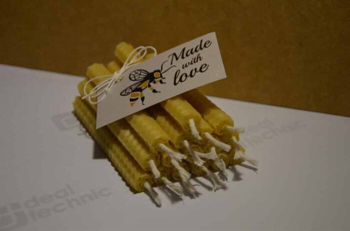 16.gab tītas bišu vaska sveces 10 cm x 1.2 cm - Image 2