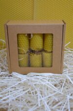 6 Tītas bišu vaska sveces iesaiņotas kastītē 5cm x 3cm. Perfekta Ziemassvētku dāvana - Image 3