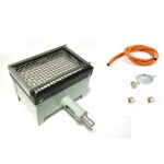 Infrasarkanais gāzes sildītājs 1.8 kW komplekts ar šļūteni, reduktoru un savienotājiem