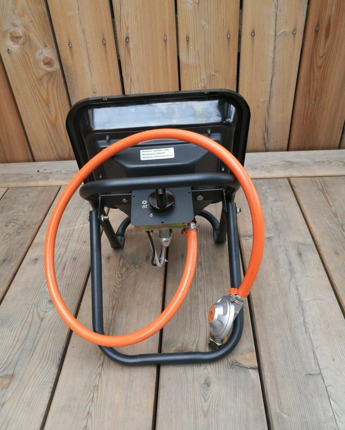 Infrasarkanais gāzes sildītājs 3,2 kW ar aizsardzību pret noplūdi, šļūteni, reduktoru un savienotāju skavām - Image 3